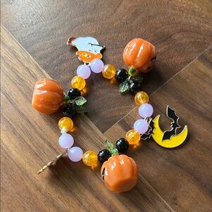 Halloween Pumpkin Beaded Bracelet